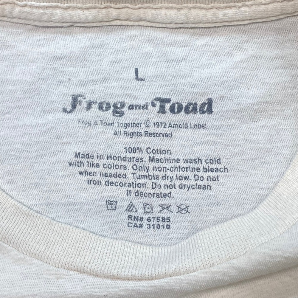 Frog and Toad Graphic T Shirt Large L Mens Cream Cottagecore Tandem Bike Quote - Picture 4 of 7